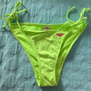 Hollister swim lime green string bikini bottoms size M